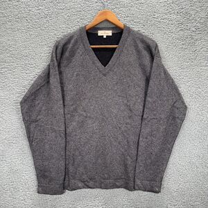Ermenegildo Zegna Sweater Mens 52 Large Gray Wool Cashmere V Neck Pullover